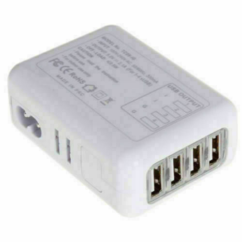 2.1A 4 Port USB Accueil Mur Adaptateur pour iPad iPhone 5S4 5SE SAMSUNG w / Plug - Photo 2 sur 5