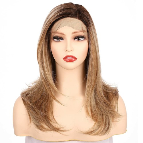 Onedor 18" Premium Japanese 130% Density Straight Lace Front Side Part Long Wigs - 第 10/98 張圖片