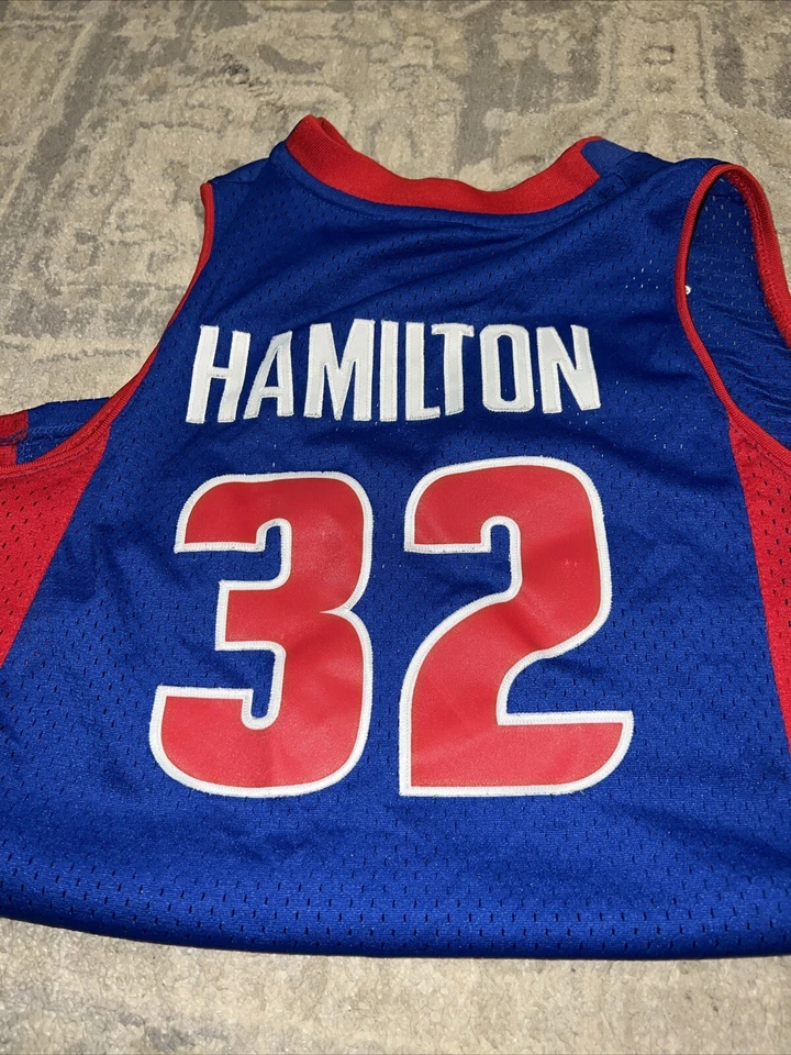 HAMILTON Detroit PISTONS Swingman ADIDAS Youth LARGE 14-16  Jersey NBA - Image 3 of 4