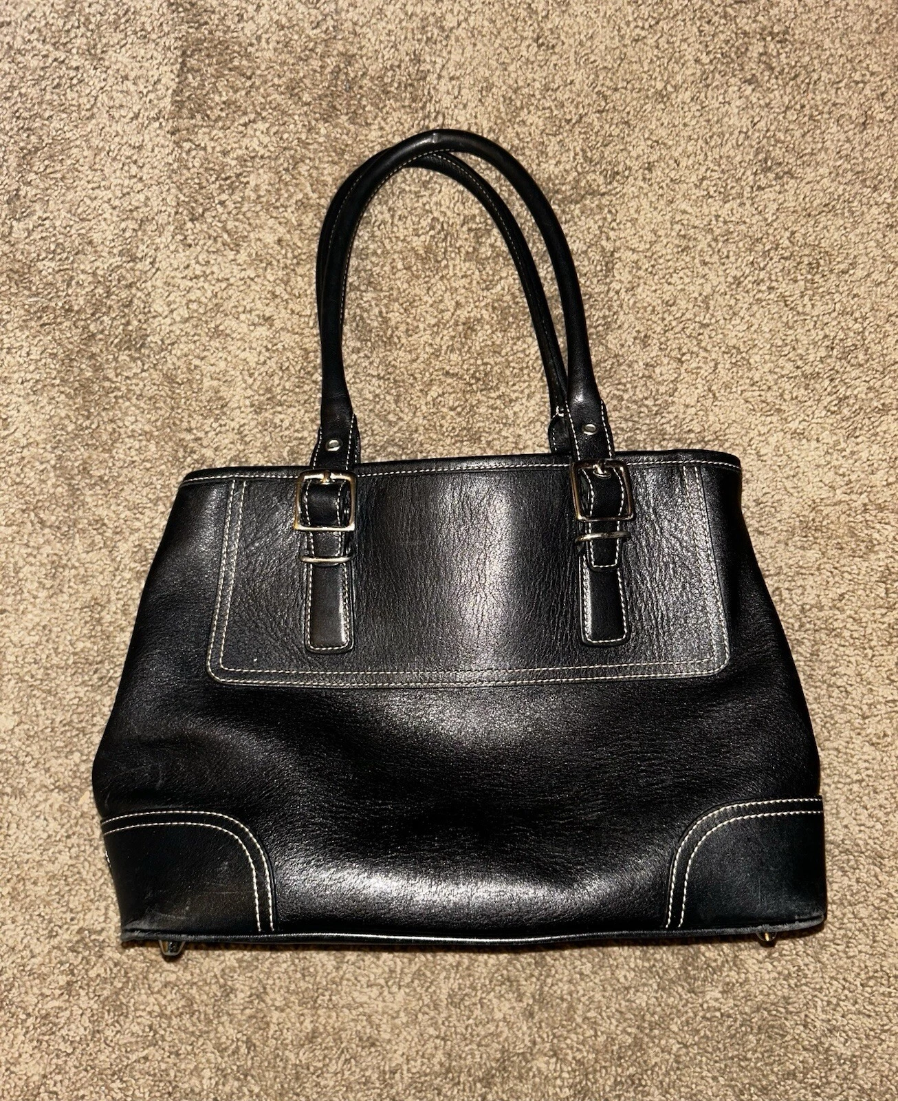 Coach 7555 Hamptons borsa a mano in pelle nera vintage