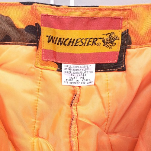 Winchester Blaze Orange Camo Hunting Pants Men's Sz M Insulated w/ Zipper Legs - Picture 6 of 18