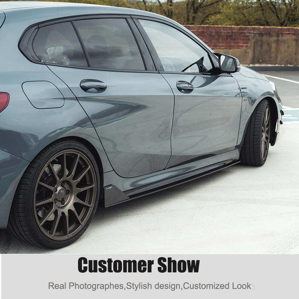 For BMW 1 Series F40 118i M-Sport Real Carbon Side Skirt Extension