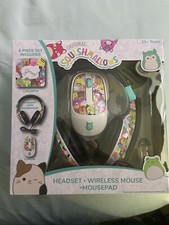 Squishmallows Headsets with Microphone, Wireless Mouse And mouse pad Tech Bundle