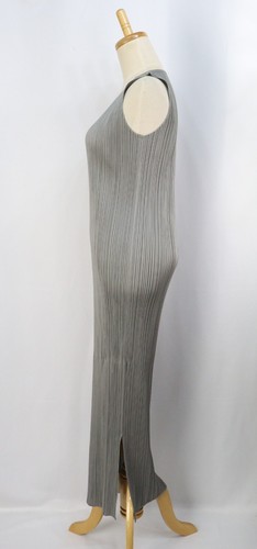 PLEATS PLEASE Gray Sleeveless Dress ISSEY MIYAKE 178 1978 - Picture 4 of 5