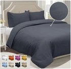 Plain Duvet Cover Set Soft Microfiber Bedding Quilt Cover with Pillow Shams King