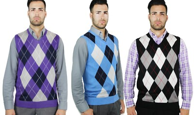 #ad Blue Ocean Mens Argyle Sweater Vest SV 255 $25.00