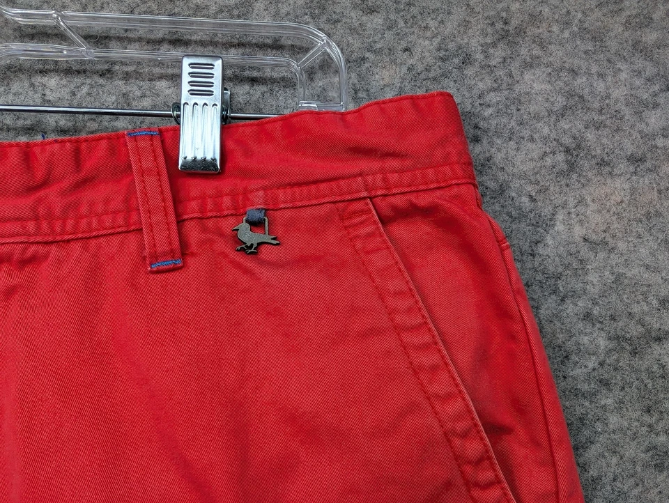Pantalones Cortos Modernos de Diversión para Hombres 34 Bolsillos Coral Rojo Algodón Frente Plano Chino Preppy Foto 3 de 4