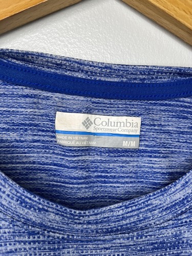 Columbia Men’s light weight Athletic Tshirt Blue Size Medium A6 - Picture 4 of 4