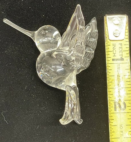 Vintage Bel-Air Crystal Hummingbird Ornament Hand Sculptured 2” - Picture 8 of 9
