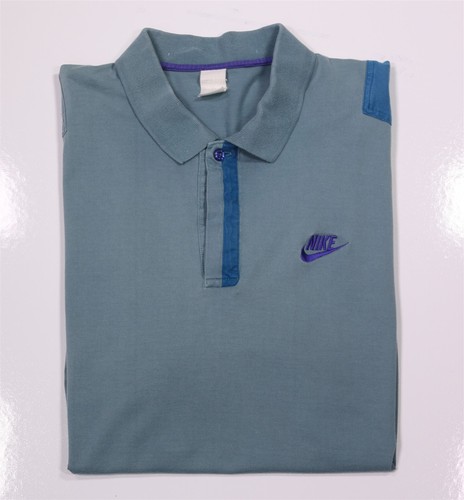 Nike Tennis Pete Sampras Vintage 1990's Blue Cotton Polo Shirt Men's Small