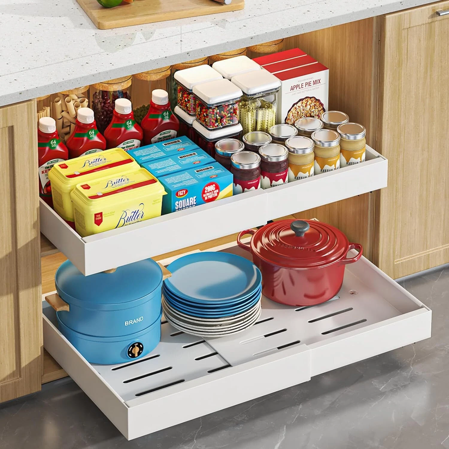 Pull Out Cabinet Organizer Expandable Drawer Storage Heavy Duty Slide out Drawer
Opens in a new wind
