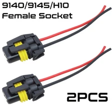 2pcs H10 9145 9140 Female Connector Fog Light Socket Wire Pigtail Harness Cable