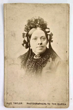 Antique CDV Photo Unique Victorian Woman Creepy Eyes Taylor Liverpool England 
