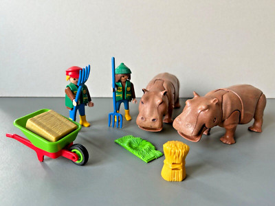 PLAYMOBIL 3639 Nilpferde Fütterung Tierpfleger Zoo Tierpark Zirkus
