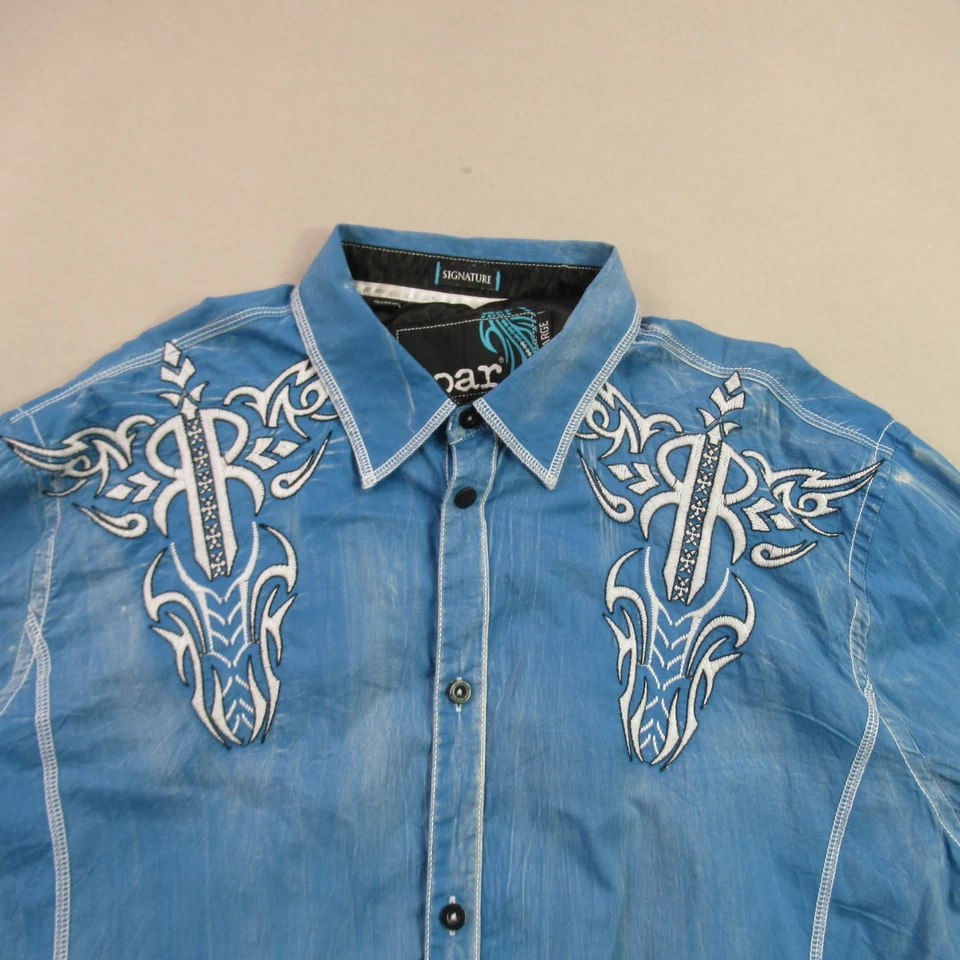 Camisa Roar Mujer XL Manga Larga Botón Delantero Exterior Azul Informal Foto 2 de 4