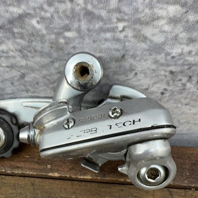 Vintage SunTour Superbe Tech Rear Derailleur Long Cage Bolt-On Silver Bike 80s