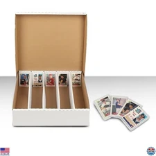PIT66 5000-Count Trading Card Storage Box - 5-Row Organizer for TCG, MTG, Sports
