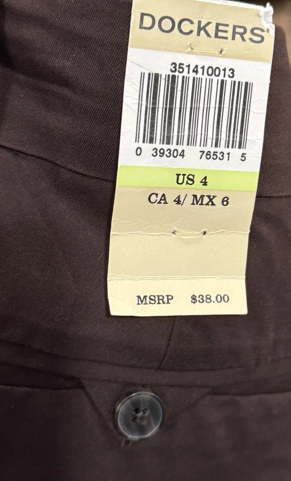 Bermudas para mujer talla 4 Dockers marrón nuevas con etiquetas Foto 3 de 4