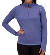 Soybu Women’s Long Sleeve 1/4 Zip Active Top, Blue, Size M