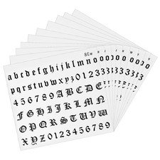 10 Sheets Temporary Tattoo Letter Alphabet Tattoos Numbers Fake Finger Stickers