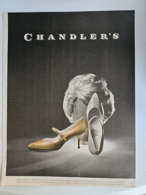 1959 Chandler's Blondes preferred women's shoes Vintage Fashion ad 