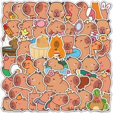 Kawaii Animal Stickers, 50 Pcs Vinyl Waterproof Capybara Decals for 1