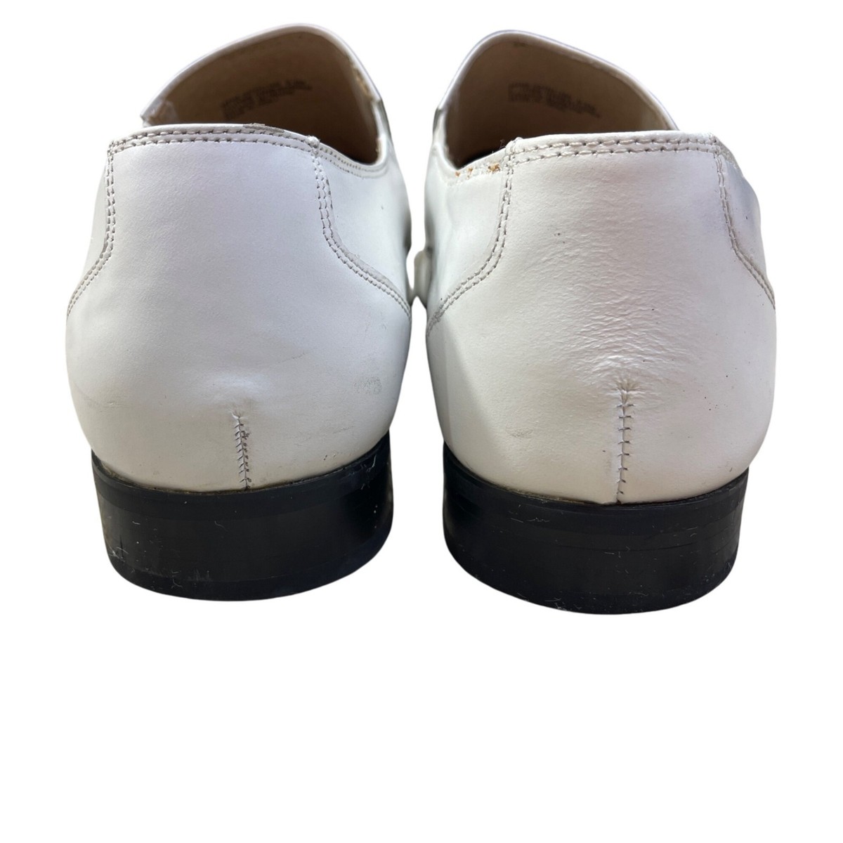 Stacy Adams Templin Bike Toe Loafer White Size 9.5 M Leather  display picture 1
