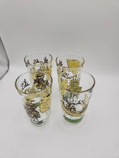1950s Davy Crockett 1786-1836 Collector's Drinking Glass Set of 4 Indian Fighter