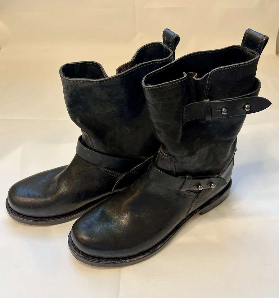 Botas de motociclista al tobillo de ingeniero de cuero negras Rag & Bone para mujer talla 8,5 Foto 2 de 4