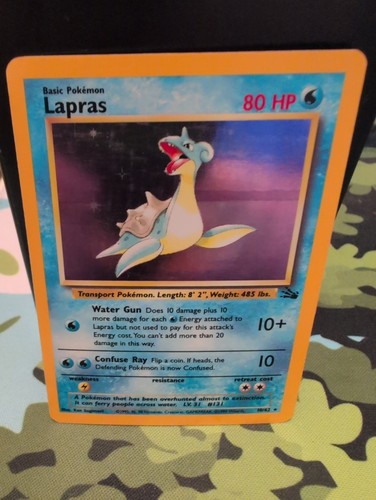 Pokémon TCG Lapras Fossil Holo Rare Card WOTC 10/62 Series MP-LP