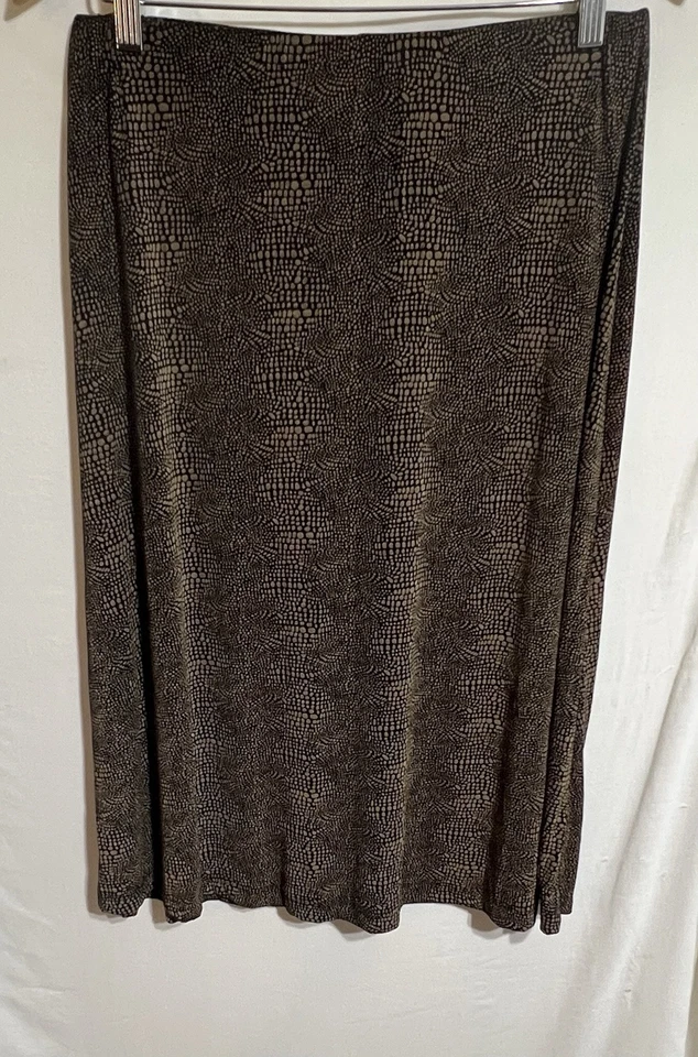 Maxi Falda Briggs New York Negra Dorada Estampado Guepardo Animal, Estampado Leopardo Retro K Foto 2 de 4