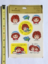 VINTAGE NEW 1978 HALLMARK RAGGEDY ANN  ANDY STICKER SEALS SHEETS BOBBS MERRILL