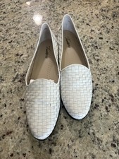 Trotters Liz White Woven Slip On Loafers Size 9 New In Box T5158-582