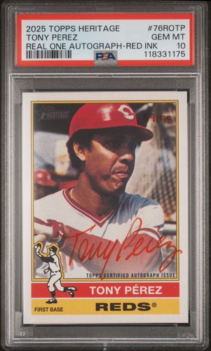 Tony Perez [Special Edition Red Ink] #76RO-TP 2025 Topps Heritage Real One Autograph card