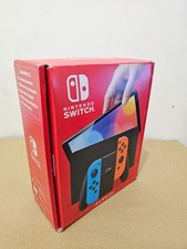 Nintendo Switch OLED 64gb Console Immaculate Screen Complete Boxed Red & Blue