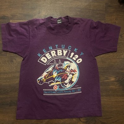 Vintage 1994 Kentucky Derby 120 Purple T-Shirt Youth 10-12 Single Stitch