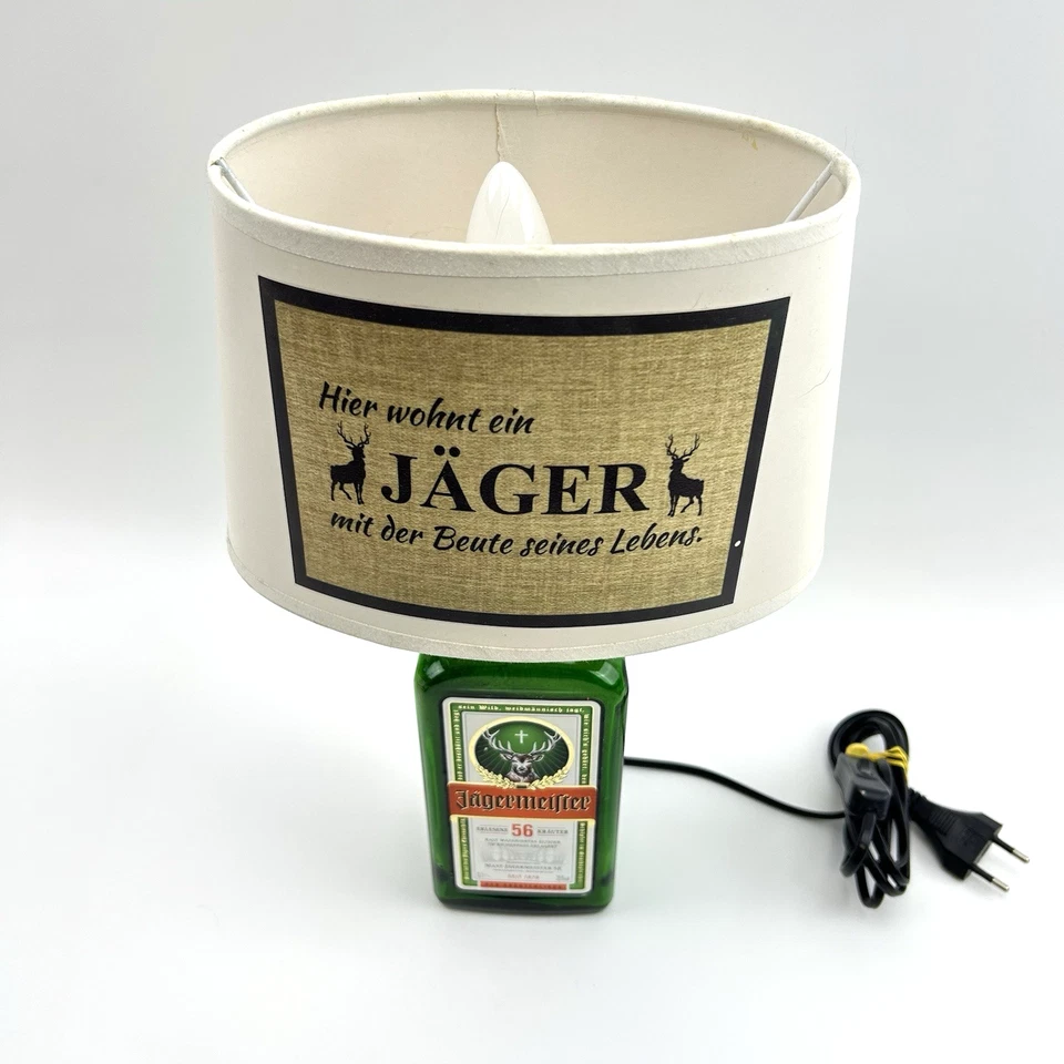 Jägermeister Flaschenlampe | Upcycling Bar Lampe | Retro Deko Geschenkidee 36cm - Bild 4 von 4