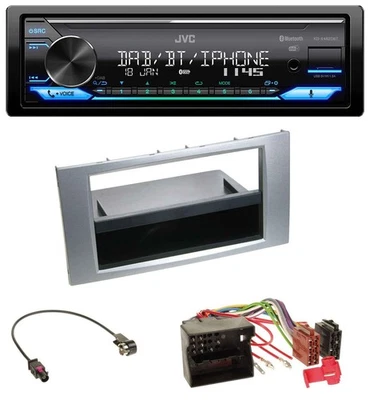 JVC Bluetooth DAB USB MP3 Autoradio für Ford Kuga Fusion Transit 05-12 silber - Bild 1 von 4