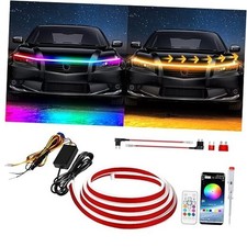 Exterior Car LED Hood Light Strip,Dynamic Scan Start Up 94 inch RGB Multicolor