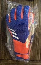 Adidas Predator GL Pro Fingersave Goalkeeper Gloves size 7.5 Blue Orange IX3864
