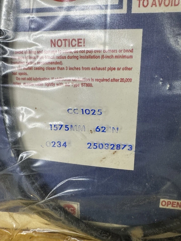 25032873 NOS AC Delco 1980 1981 Chevrolet Corvette Speedometer Cable W/O Cruise  - Image 2 of 4