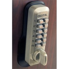 Lockey M-210-SN-EZ Mechanical Keyless Deadbolt Ez Mount Plate Lock - Satin Ni...