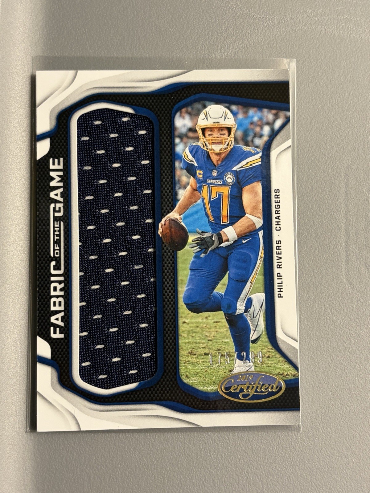 2019 Certified Football Philip Rivers Game Used Patch /299 FG-PR