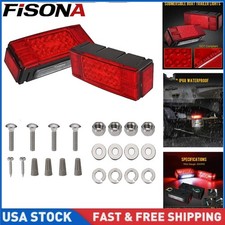 Rectangle Led Submersible Low Profile Trailer Lights Kit Stop Brake Boat Marine