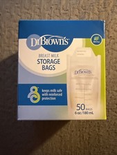 NEW Dr. Browns Breast Milk Storage Bags 50 Bags 6 oz/ 180 ml Factory Sealed