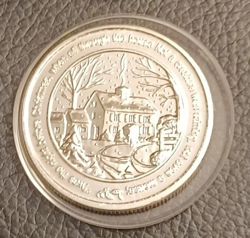 1 Troy ounce Merry Christmas Silver Round .999 Fine Twas the Night Before Xmas