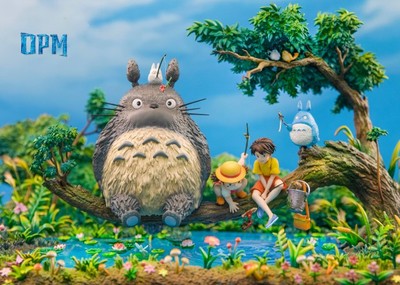 OPM Studio Totoro Fishing Limited Collectible Anime Character Statue New Stock