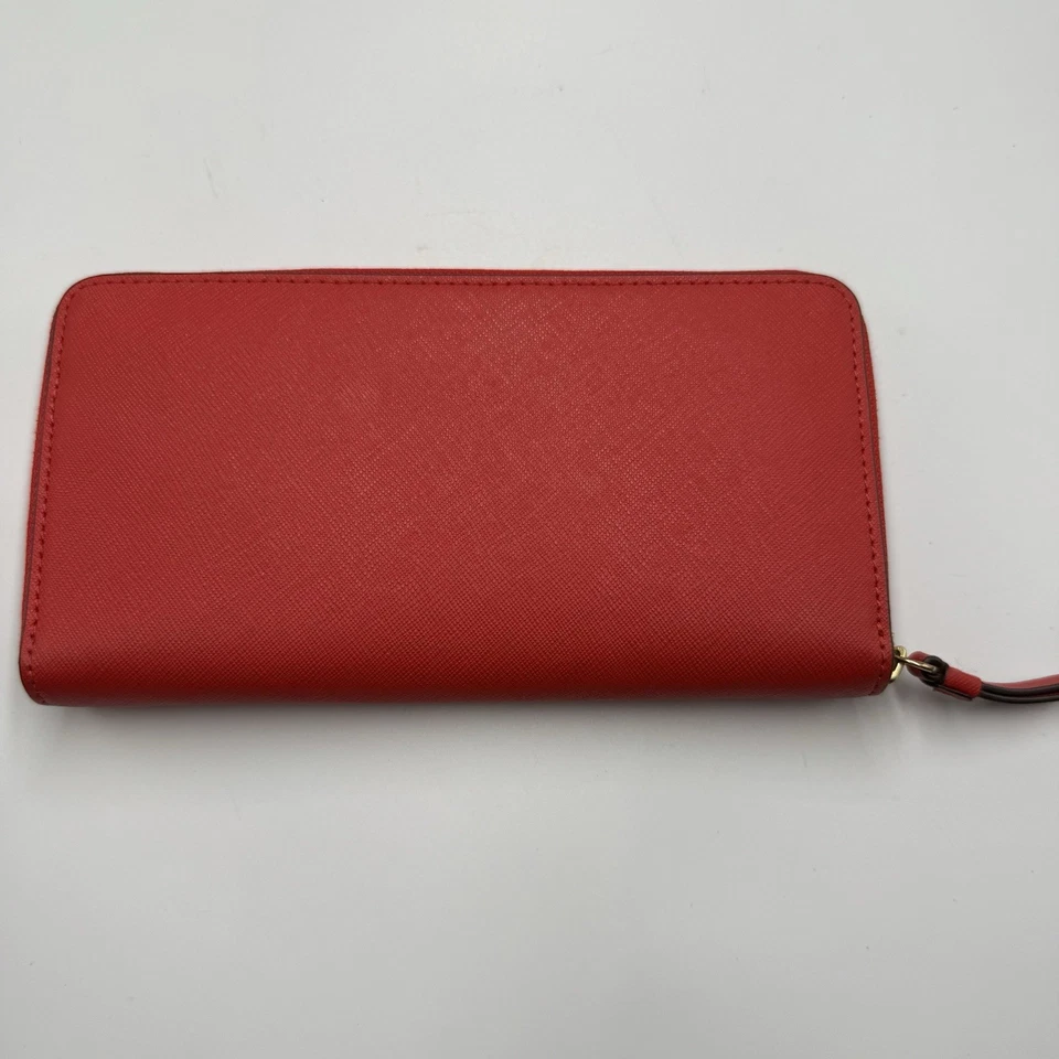 CARTERA CONTINENTAL TORY BURCH ROBINSON AMAPOLA NARANJA CUERO SAFFIANO CREMALLERA Foto 3 de 4