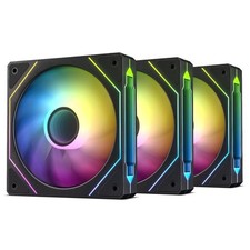 DARKROCK F120-3 in 1 120 mm Infinite Mirror Design Case Fans with F120, Black