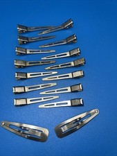 VTG 2 Aluminum Wave Hair Clips Goody USA Made Set Of 14 Single Prong Curl Clips